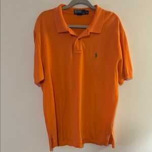Polo Ralph Lauren Men’s Orange Short Sleeve Polo Shirt Green Pony Size XL